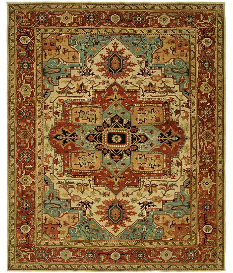 Antique Heriz  106-B Ivory - Red